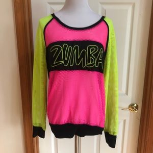 Zumba Glow Long Sleeve Pullover Mesh!! ZIN Medium